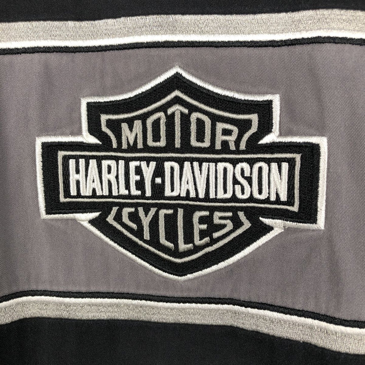 Harley-Davidson Short Sleeve Work Shirt Box Shirt Men's XL cotton black type Vintage Second Hand