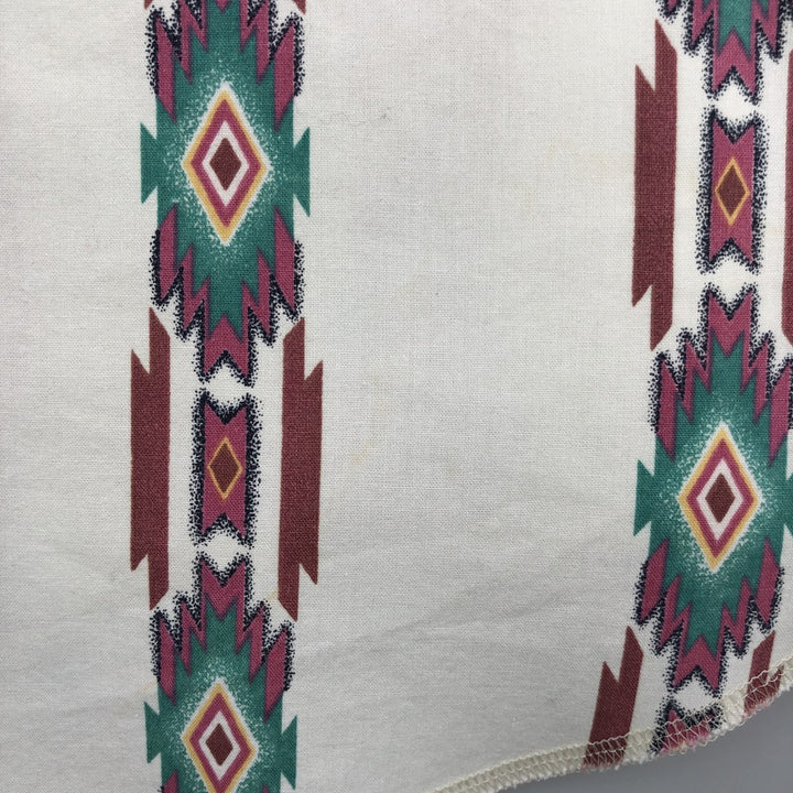 Wrangler Stripe Pattern Native Pattern Native Stripe Short Sleeve Western Shirt Men's XL (approx.) unclear white type Vintage Second Hand