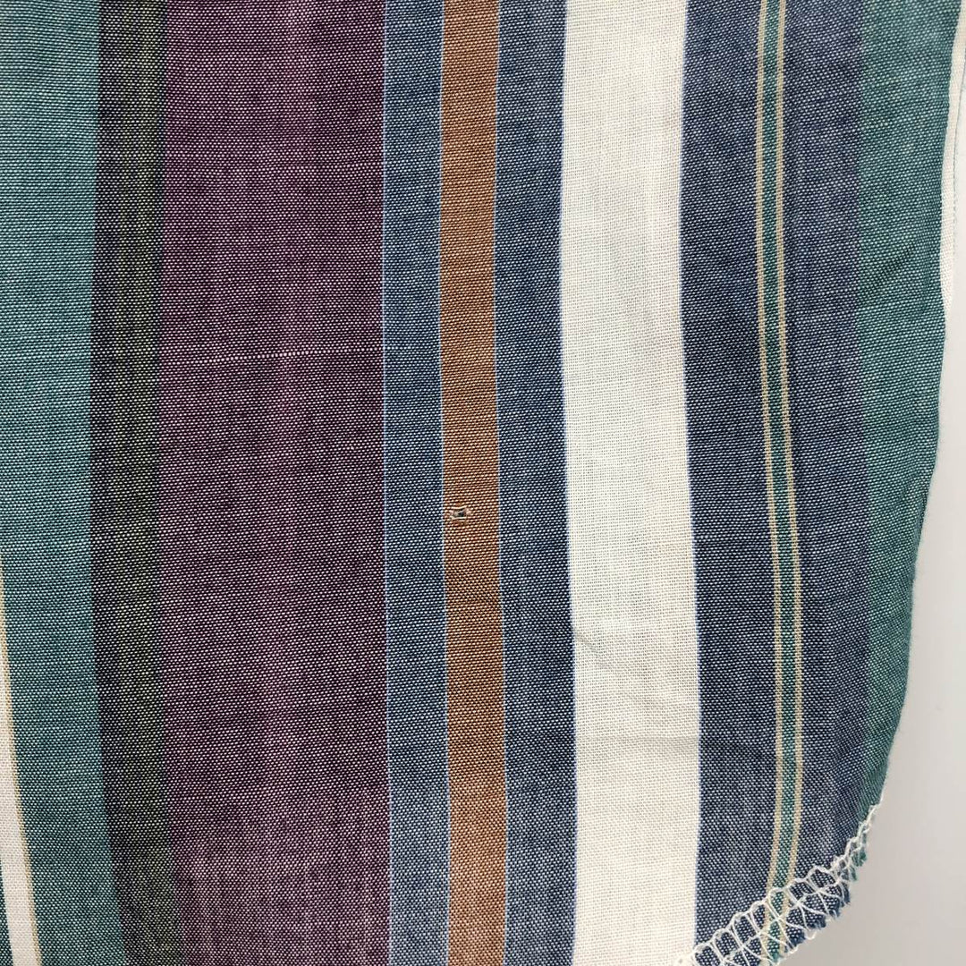 80s-90'S Wrangler Stripe Pattern Multi-Striped Short-Sleeve Western Shirt, Men's XL (approx.), Vintage unclear green type Vintage Second Hand