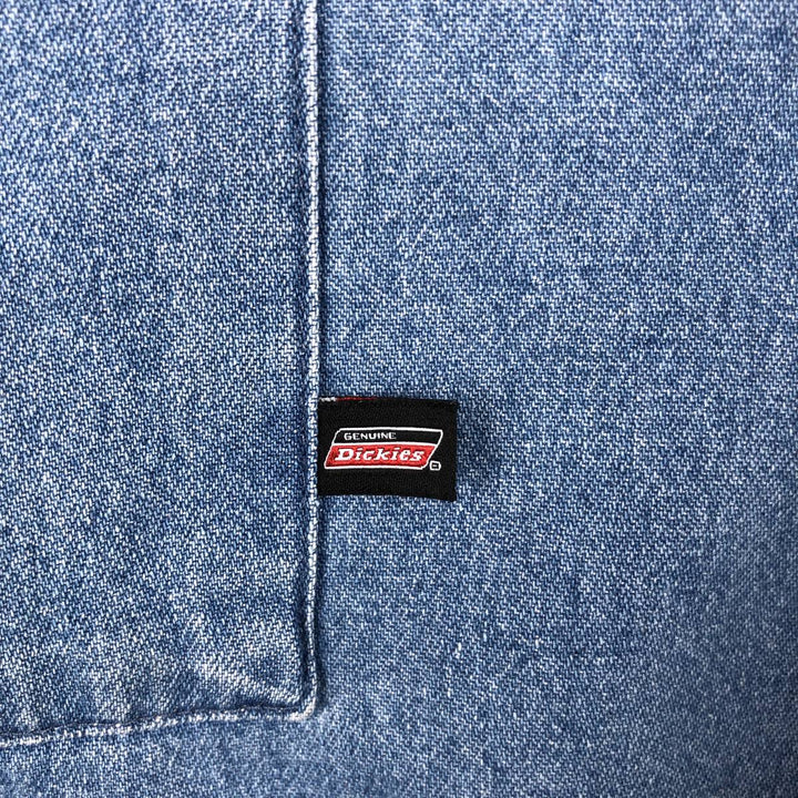 Dickies short-sleeved button-down denim shirt, men's size M (approx.) cotton blue type Vintage Second Hand