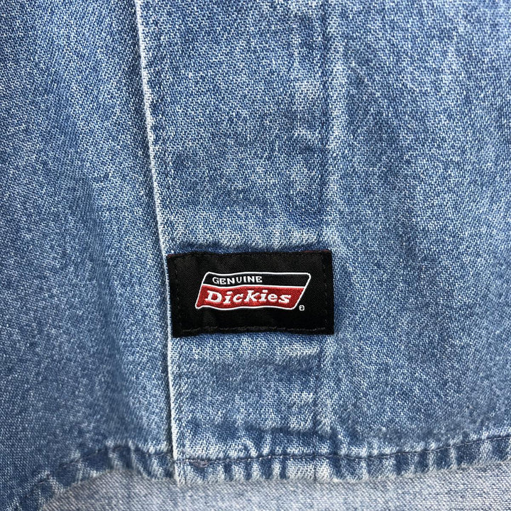 Dickies short-sleeved button-down denim shirt, men's size M (approx.) cotton blue type Vintage Second Hand