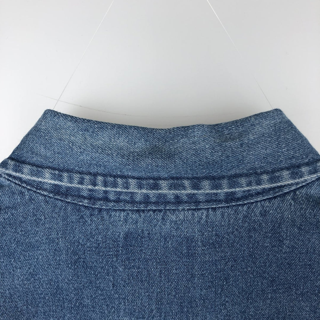 Dickies short-sleeved button-down denim shirt, men's size M (approx.) cotton blue type Vintage Second Hand