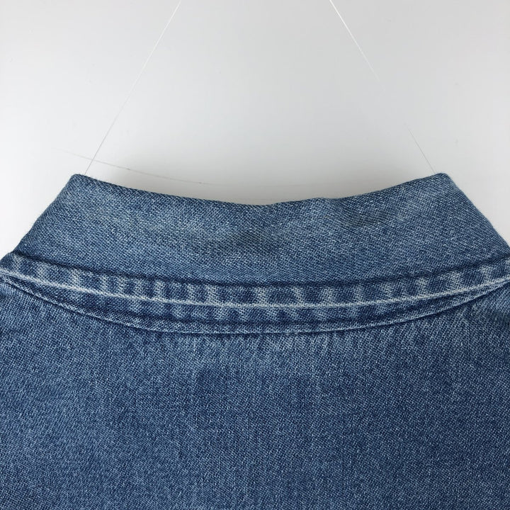 Dickies short-sleeved button-down denim shirt, men's size M (approx.) cotton blue type Vintage Second Hand