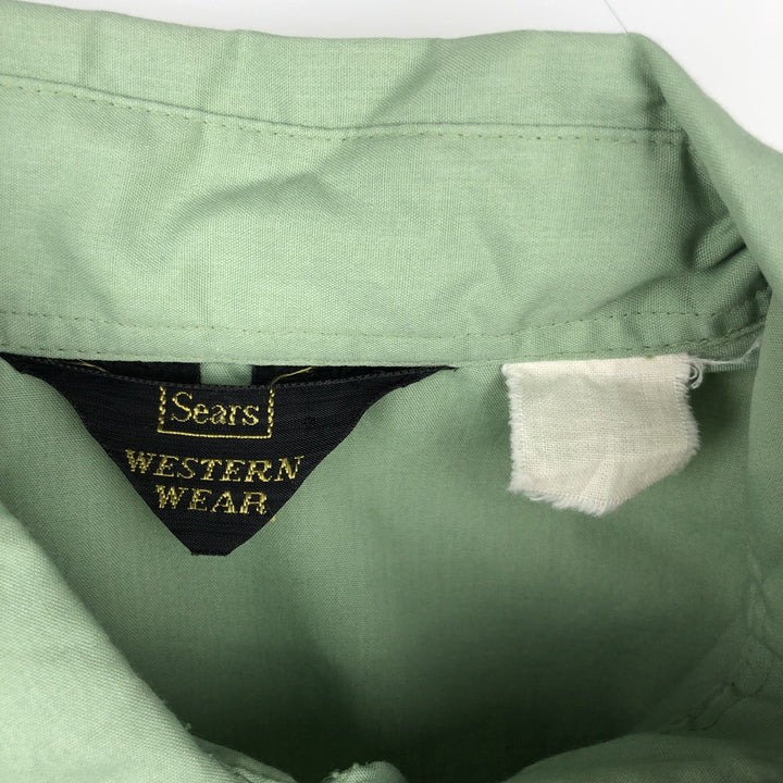 Sears Short-Sleeve Western Shirt, Men's Size XL (approx.) unclear green type yellow green Vintage Second Hand