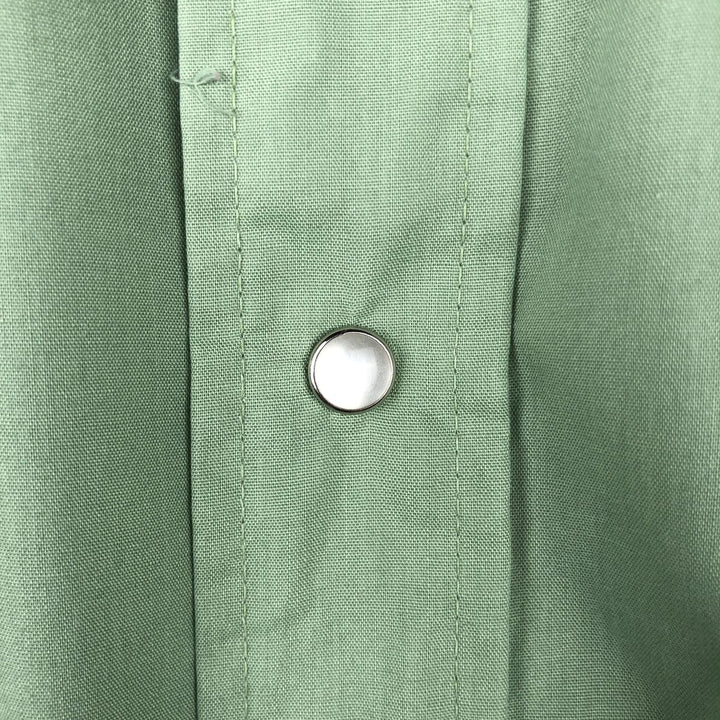 Sears Short-Sleeve Western Shirt, Men's Size XL (approx.) unclear green type yellow green Vintage Second Hand