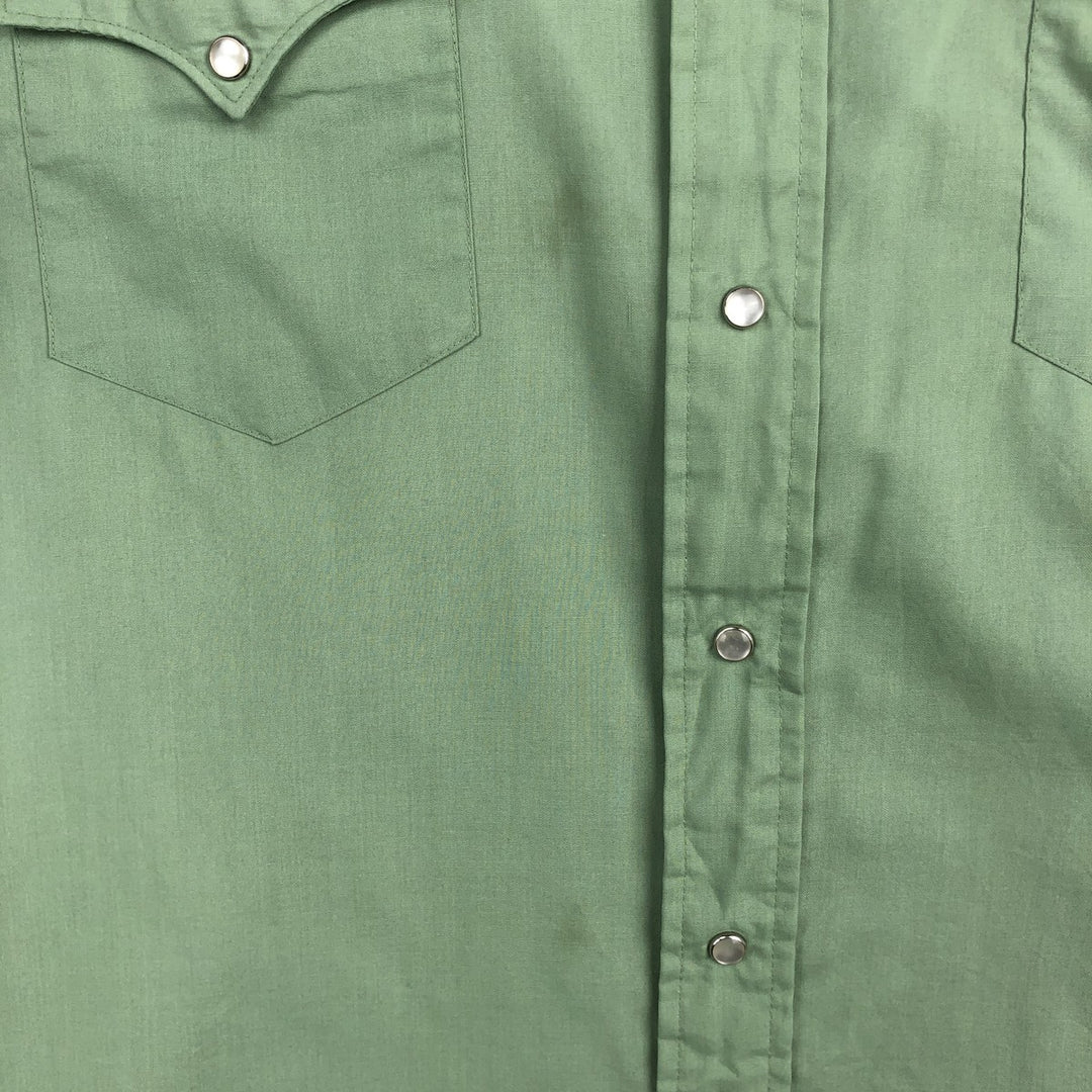 Sears Short-Sleeve Western Shirt, Men's Size XL (approx.) unclear green type yellow green Vintage Second Hand