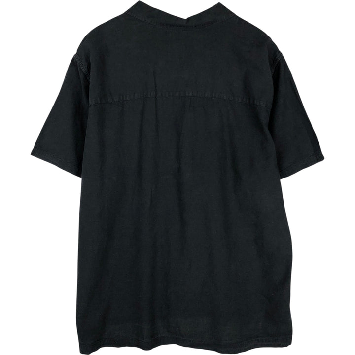 GAP Short-Sleeve Open-Collar Cotton x Linen Shirt, Boxy Fit, Men's Size XL linen black type Vintage Second Hand