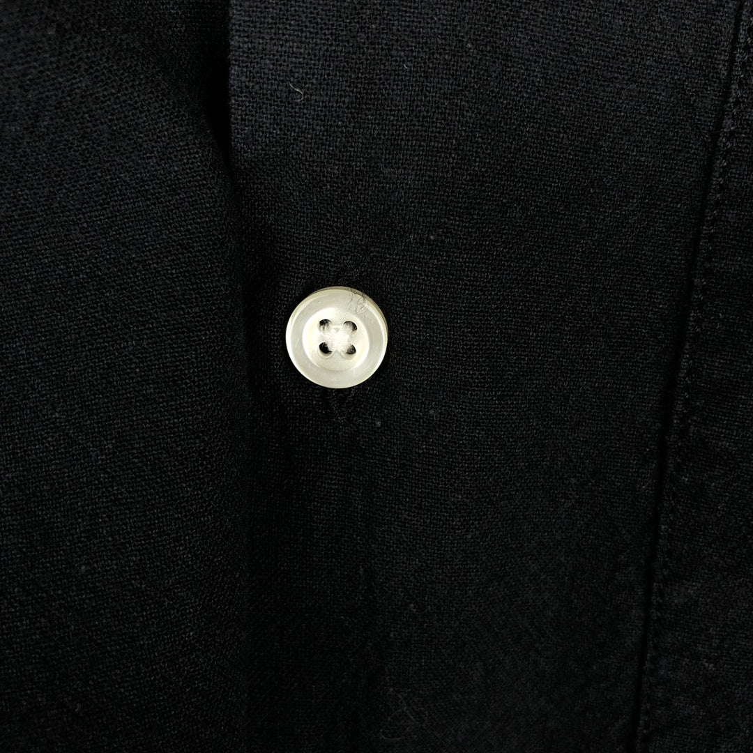 GAP Short-Sleeve Open-Collar Cotton x Linen Shirt, Boxy Fit, Men's Size XL linen black type Vintage Second Hand