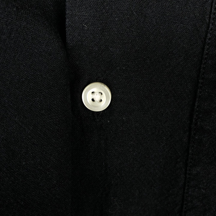 GAP Short-Sleeve Open-Collar Cotton x Linen Shirt, Boxy Fit, Men's Size XL linen black type Vintage Second Hand