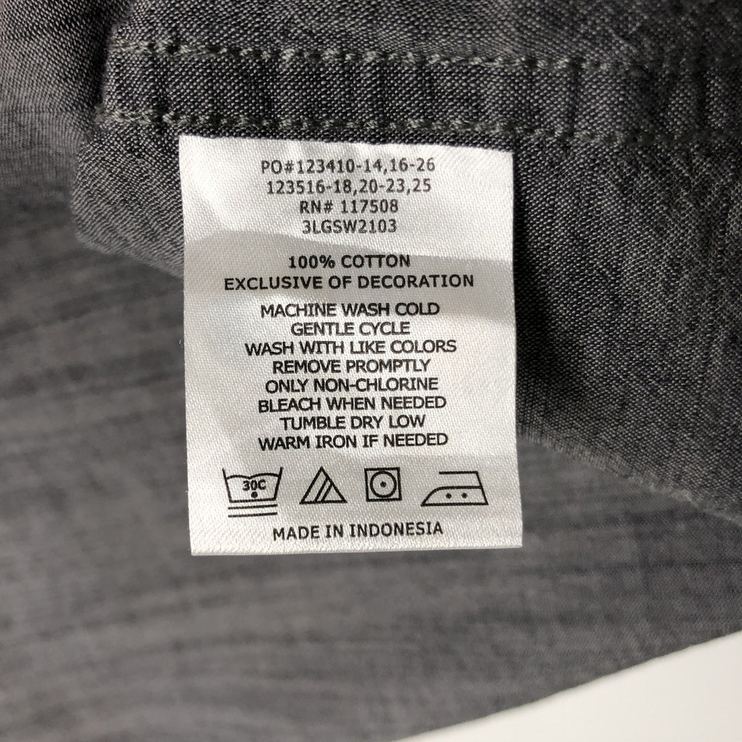 Levi's Short-Sleeve Chambray Shirt, Men's Size XL (approx.) cotton Charcoal Vintage Second Hand