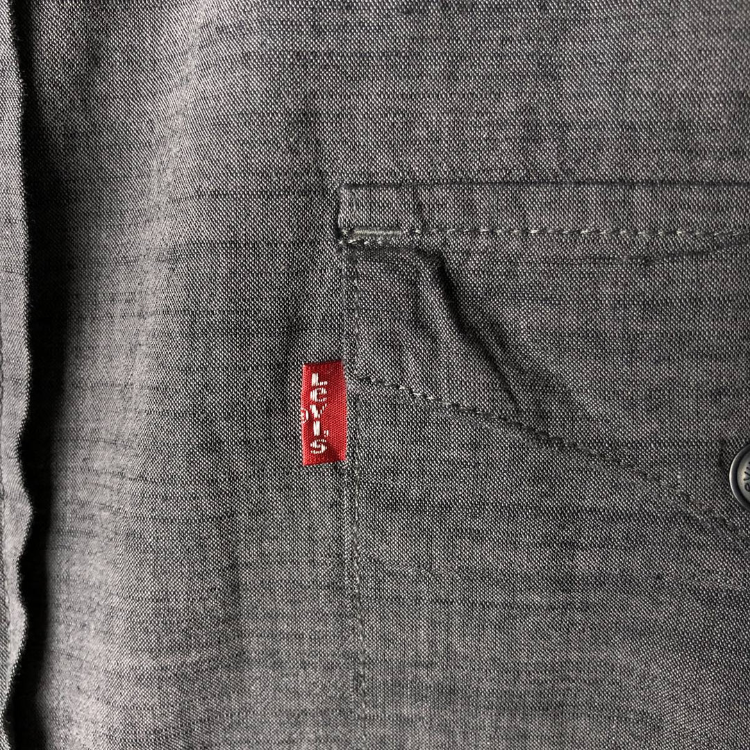 Levi's Short-Sleeve Chambray Shirt, Men's Size XL (approx.) cotton Charcoal Vintage Second Hand