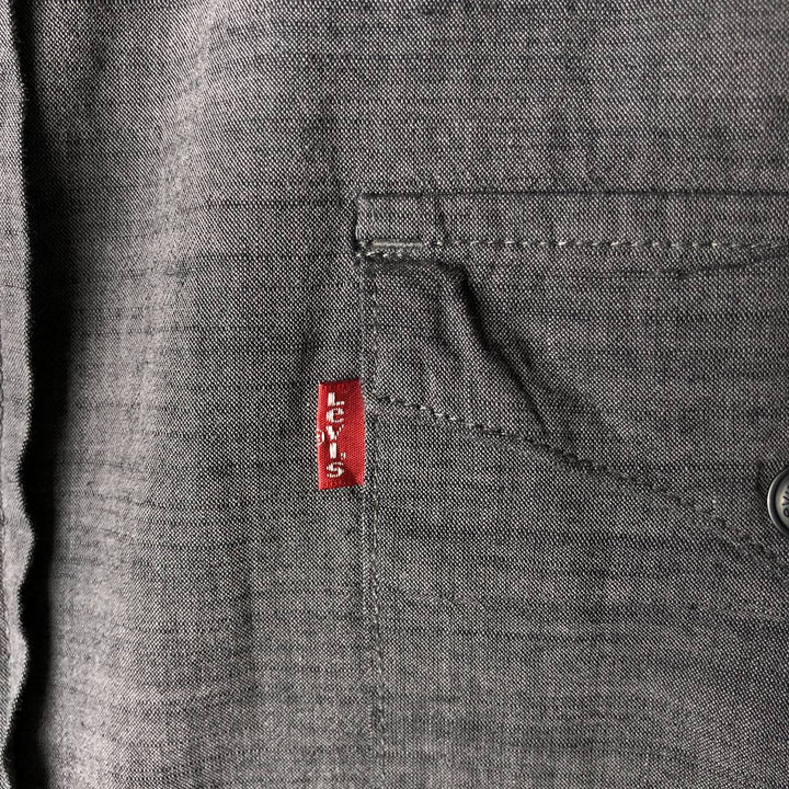 Levi's Short-Sleeve Chambray Shirt, Men's Size XL (approx.) cotton Charcoal Vintage Second Hand