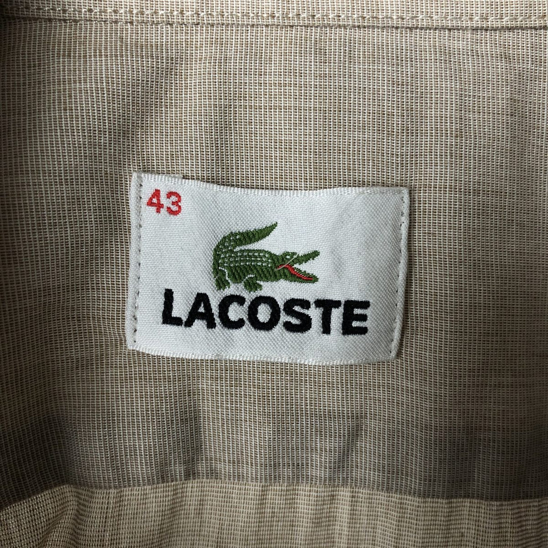 Lacoste LACOSTE short sleeve button down shirt men's XL size cotton Beige type Vintage Second Hand