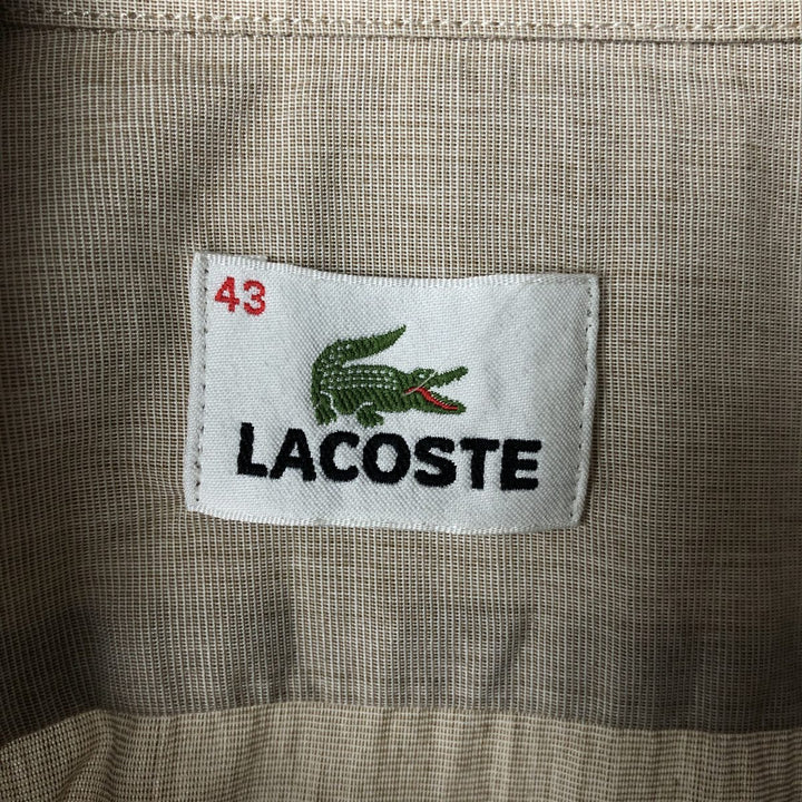 Lacoste LACOSTE short sleeve button down shirt men's XL size cotton Beige type Vintage Second Hand