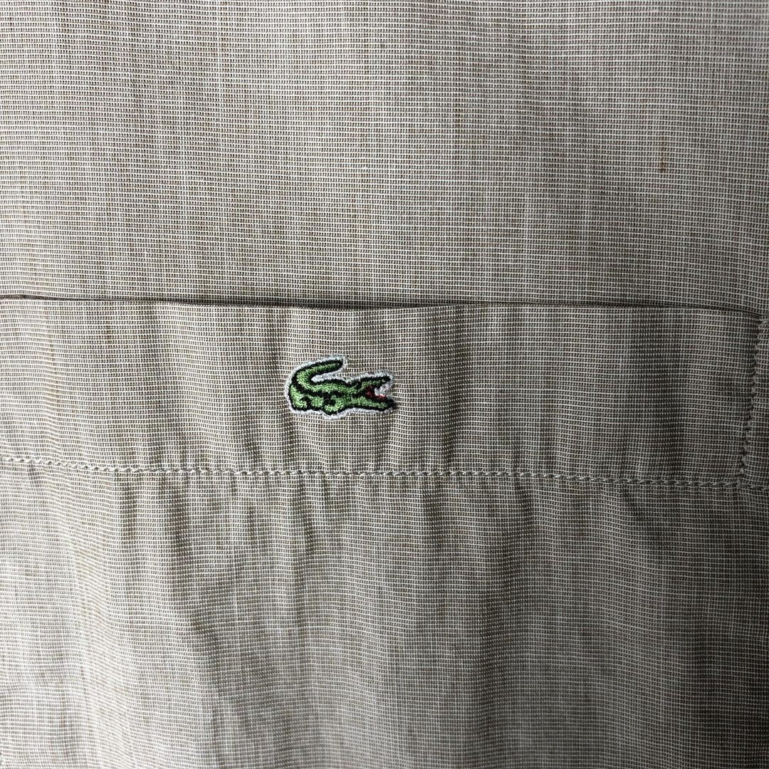 Lacoste LACOSTE short sleeve button down shirt men's XL size cotton Beige type Vintage Second Hand