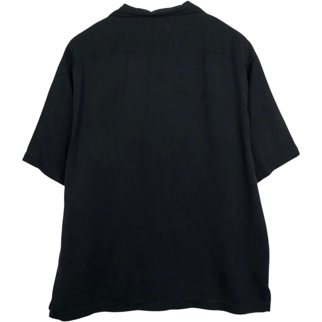 Tommy Bahama short sleeve open collar silk shirt, box shirt, men's size L silk black type Vintage Second Hand