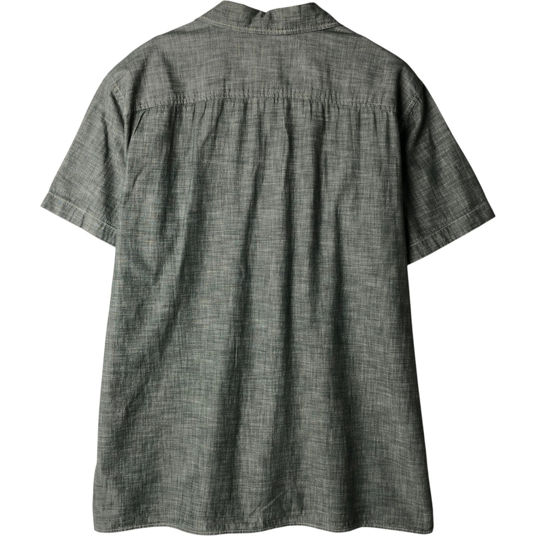 GAP DENIM STANDARD FIT Short-Sleeve Chambray Shirt, Boxy Shirt, Men's Size XL (approx.) cotton gray type Vintage Second Hand