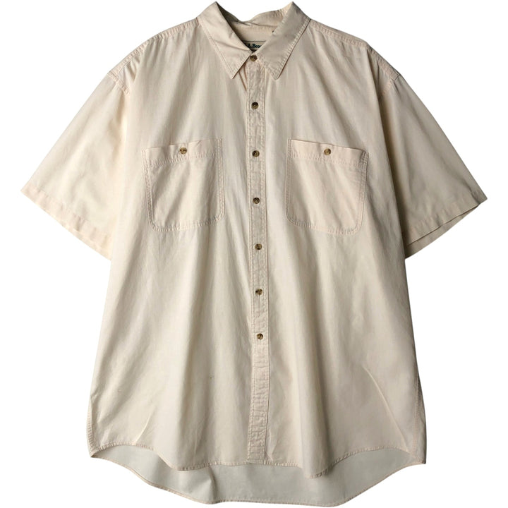 Vintage LLBean short-sleeved cotton shirt from the 1990s, men's size XL. cotton unbleached Vintage Second Hand