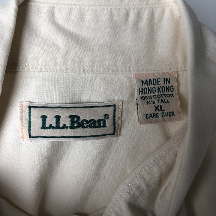 Vintage LLBean short-sleeved cotton shirt from the 1990s, men's size XL. cotton unbleached Vintage Second Hand