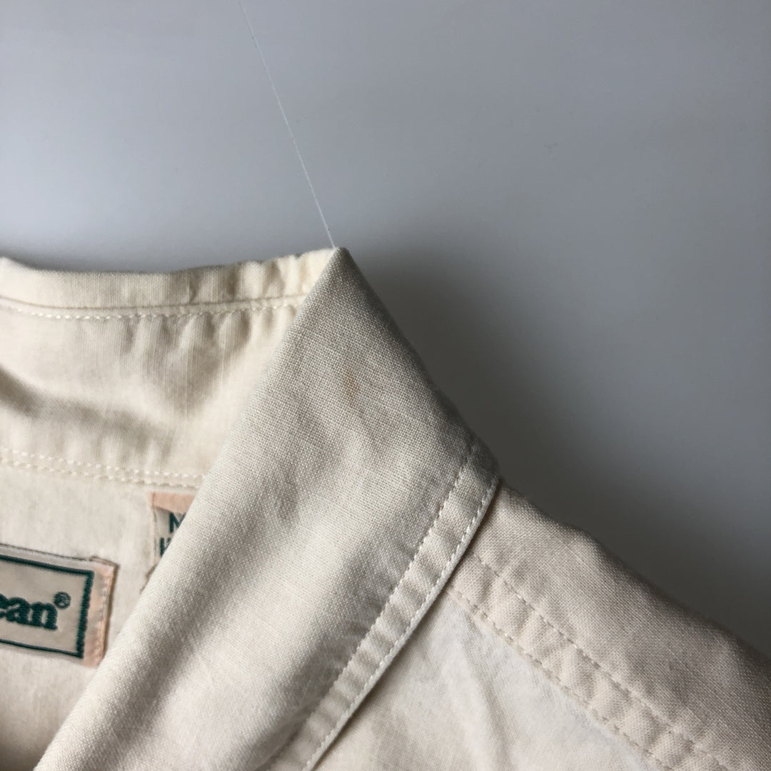 Vintage LLBean short-sleeved cotton shirt from the 1990s, men's size XL. cotton unbleached Vintage Second Hand