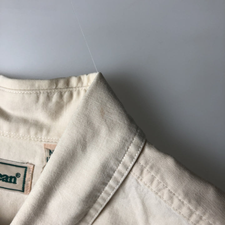 Vintage LLBean short-sleeved cotton shirt from the 1990s, men's size XL. cotton unbleached Vintage Second Hand
