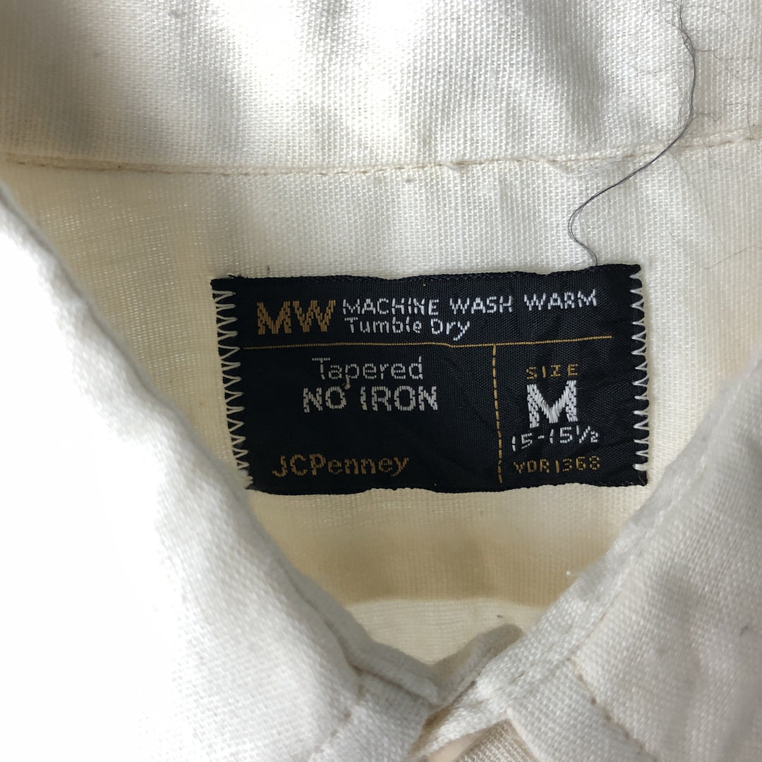 70s-80'S JCPenney Short-Sleeve Box Shirt, Men's Size M (approx.), Vintage unclear ivory Vintage Second Hand