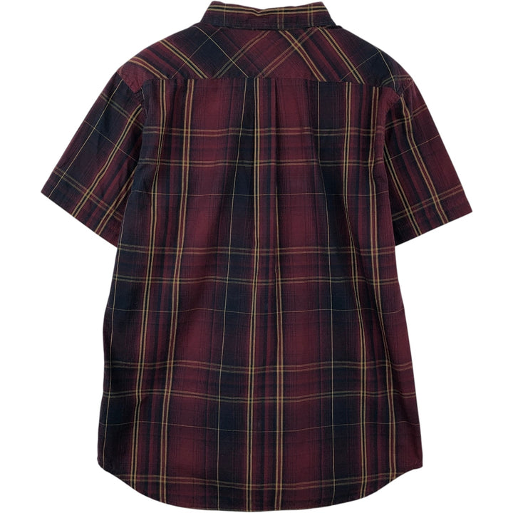 2000'S Levi's short-sleeved button-down check shirt, men's size M (approx.) cotton red type Vintage Second Hand