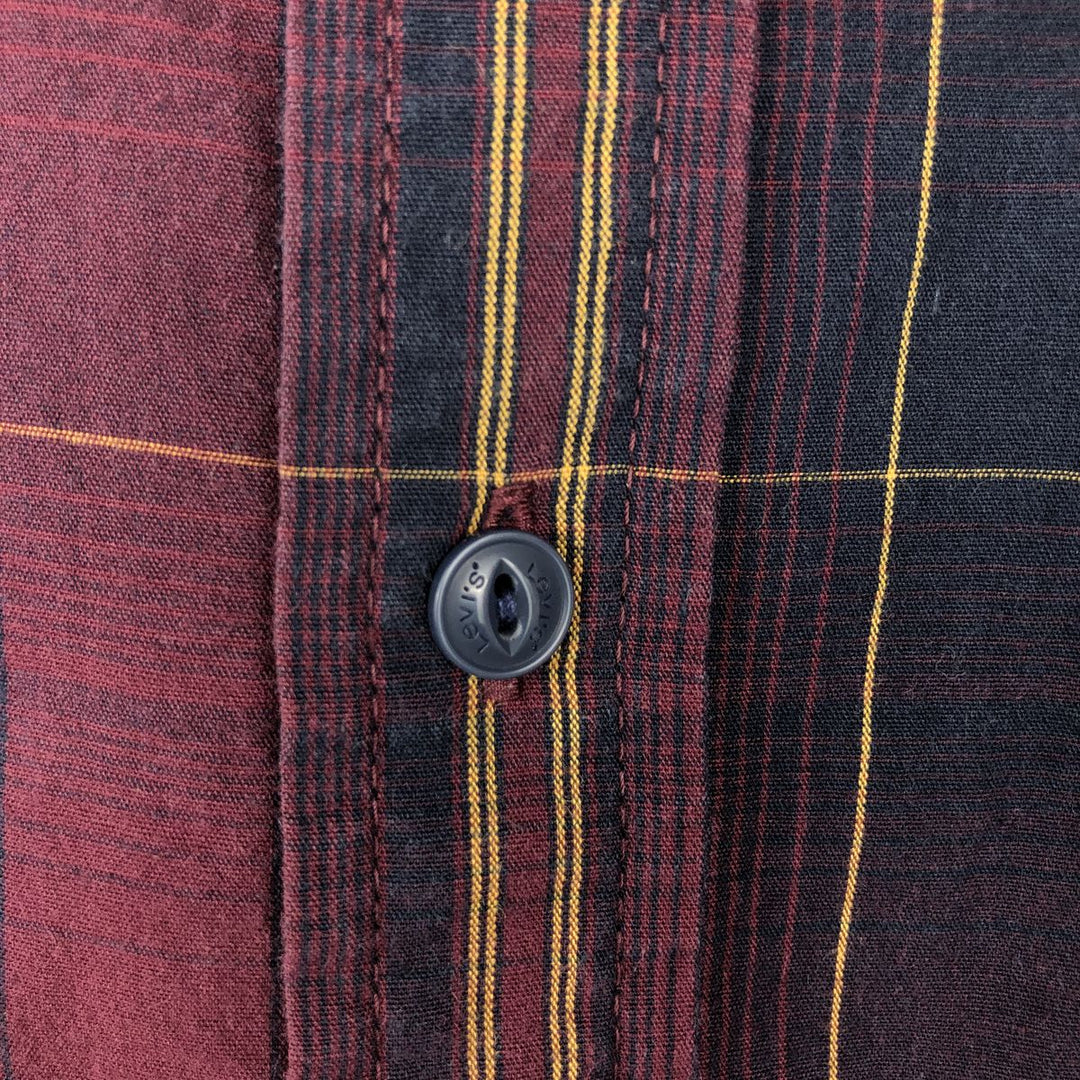 2000'S Levi's short-sleeved button-down check shirt, men's size M (approx.) cotton red type Vintage Second Hand