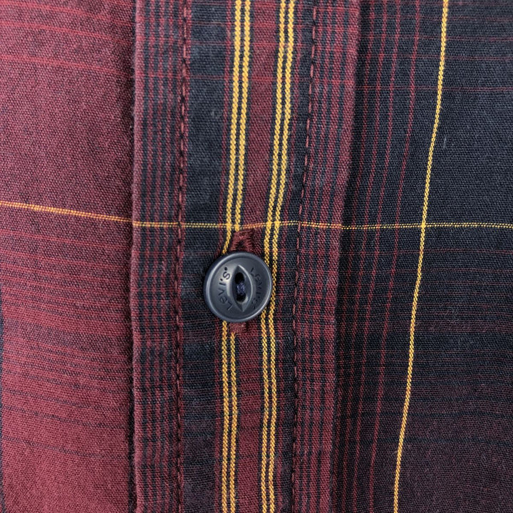 2000'S Levi's short-sleeved button-down check shirt, men's size M (approx.) cotton red type Vintage Second Hand