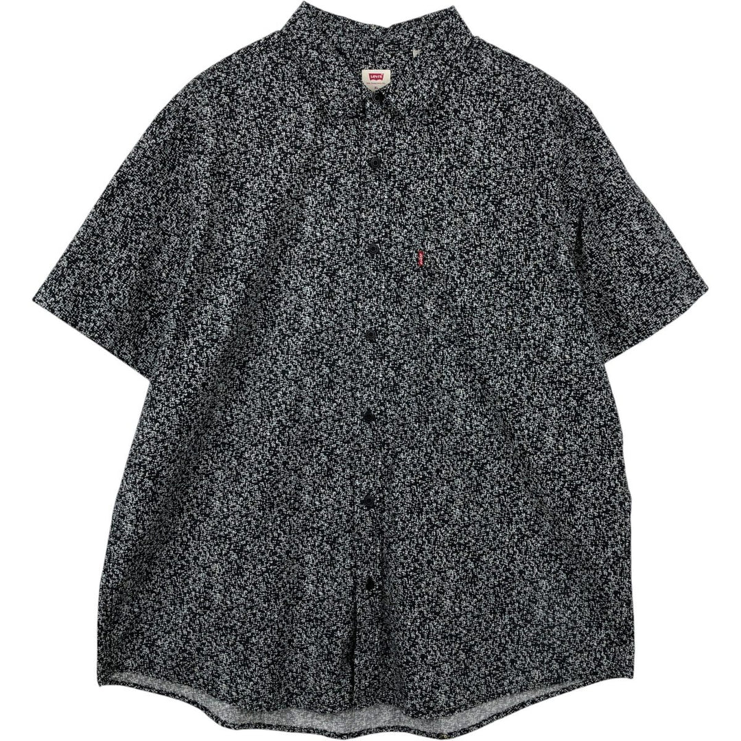 Levi's Standard all-over print short-sleeved cotton shirt, men's size XL equivalent. cotton black type Vintage Second Hand