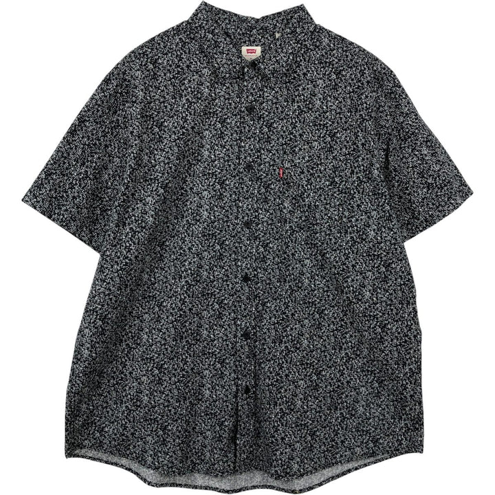 Levi's Standard all-over print short-sleeved cotton shirt, men's size XL equivalent. cotton black type Vintage Second Hand