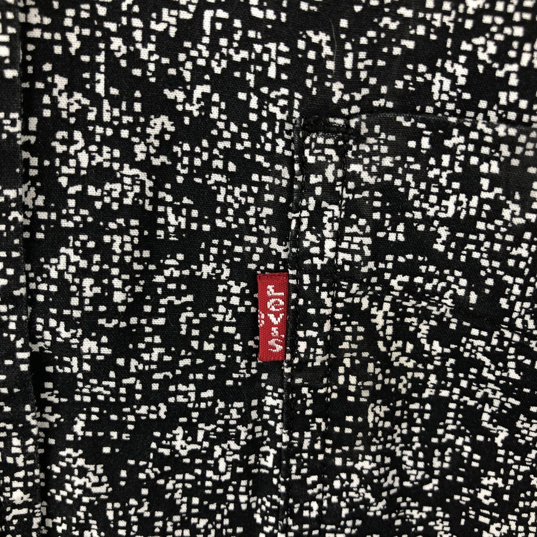 Levi's Standard all-over print short-sleeved cotton shirt, men's size XL equivalent. cotton black type Vintage Second Hand