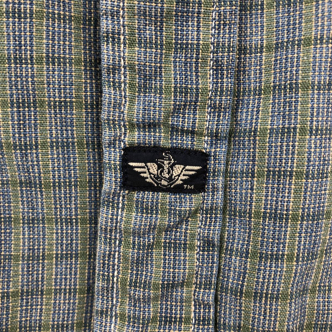 90s-00'S Dockers Short-Sleeve Button-Down Check Shirt, Men's Size L (Equivalent), Vintage cotton blue type Vintage Second Hand