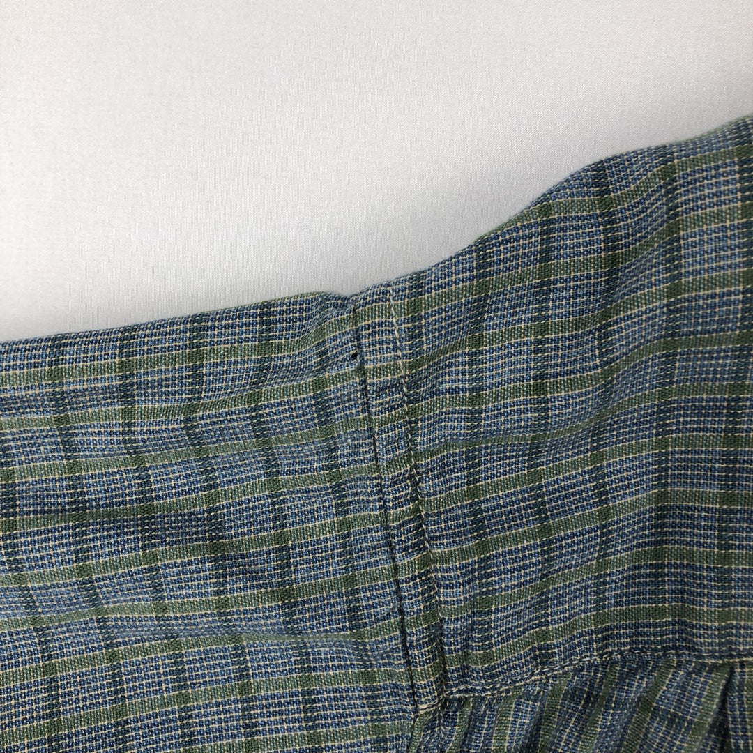 90s-00'S Dockers Short-Sleeve Button-Down Check Shirt, Men's Size L (Equivalent), Vintage cotton blue type Vintage Second Hand