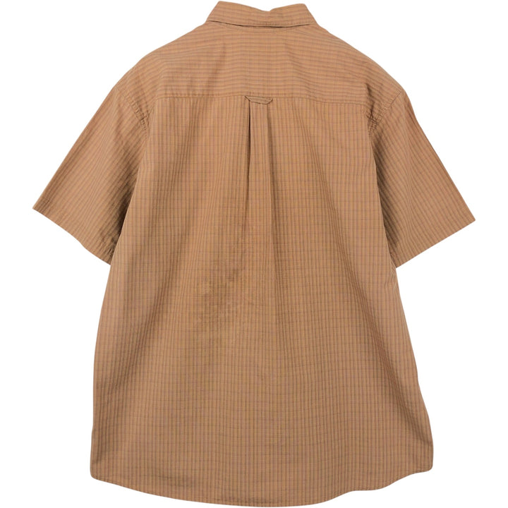 90s-00'S Columbia Short Sleeve Button-Down Check Shirt, Men's Size L cotton brown type Vintage Second Hand