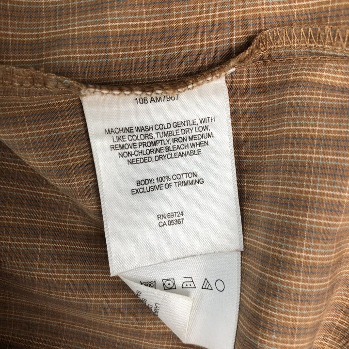 90s-00'S Columbia Short Sleeve Button-Down Check Shirt, Men's Size L cotton brown type Vintage Second Hand