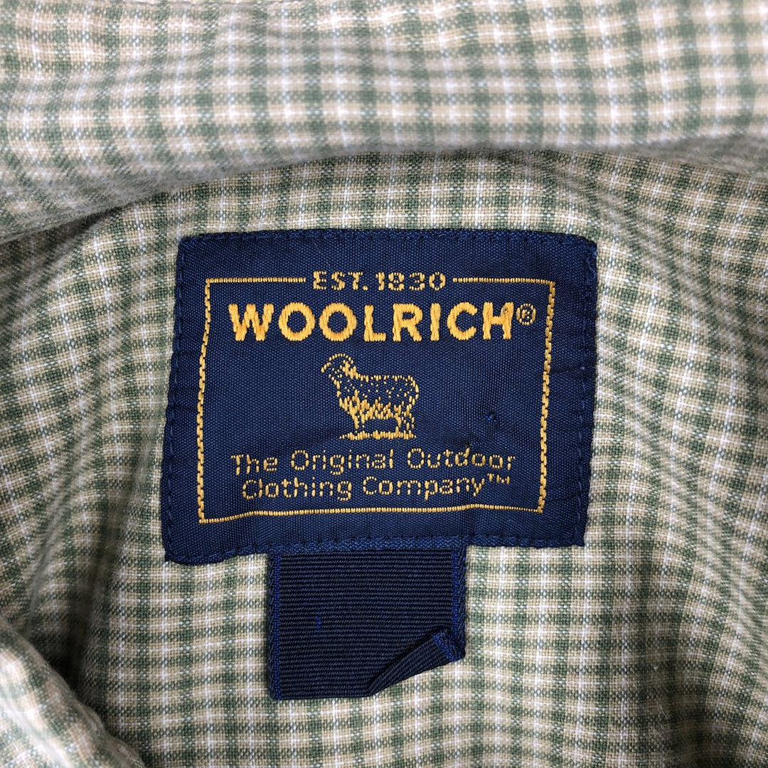 90s-00'S Woolrich Short-Sleeve Button-Down Check Shirt, Men's XXL (approx.), Vintage unclear green type Vintage Second Hand