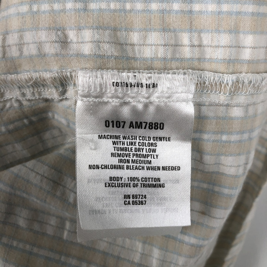 00'S Columbia Short Sleeve Button Down Check Shirt Men's Size L cotton pale white type Vintage Second Hand