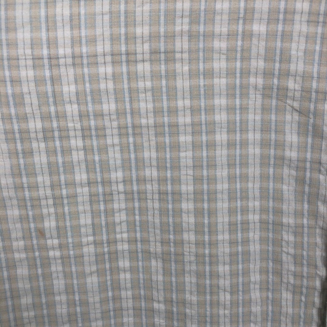 00'S Columbia Short Sleeve Button Down Check Shirt Men's Size L cotton pale white type Vintage Second Hand