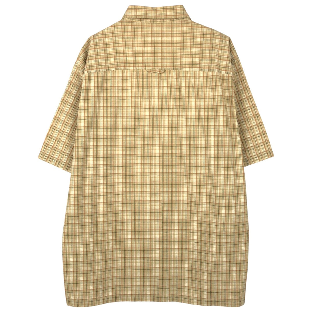 2000'S Pendleton HIKER SHIRT Short-Sleeve Cotton Check Shirt, Boxy Shirt, Men's Size L (approx.) cotton yellow type Vintage Second Hand