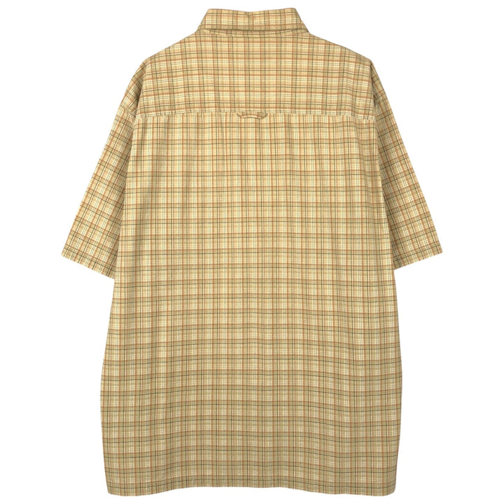 2000'S Pendleton HIKER SHIRT Short-Sleeve Cotton Check Shirt, Boxy Shirt, Men's Size L (approx.) cotton yellow type Vintage Second Hand