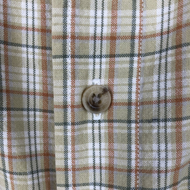 2000'S Pendleton HIKER SHIRT Short-Sleeve Cotton Check Shirt, Boxy Shirt, Men's Size L (approx.) cotton yellow type Vintage Second Hand