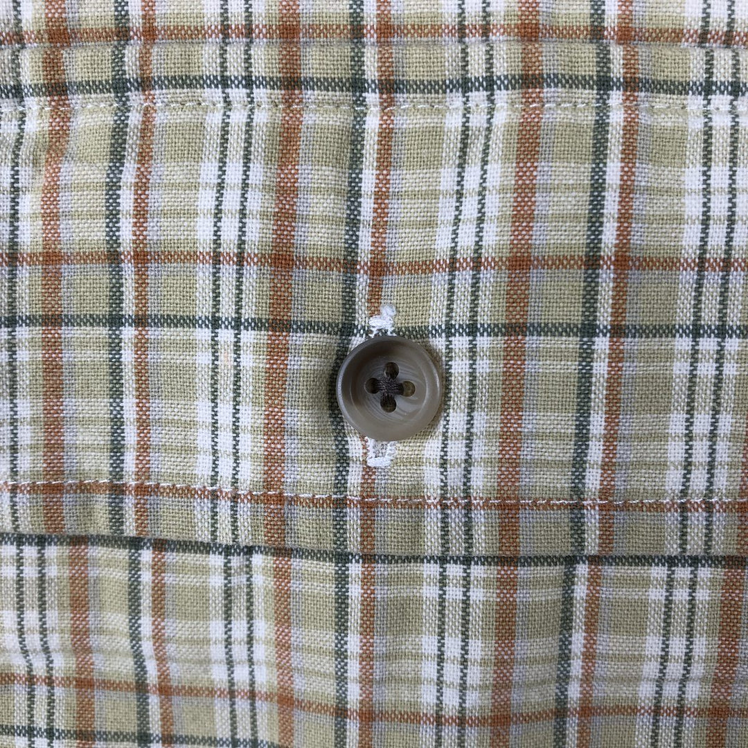 2000'S Pendleton HIKER SHIRT Short-Sleeve Cotton Check Shirt, Boxy Shirt, Men's Size L (approx.) cotton yellow type Vintage Second Hand