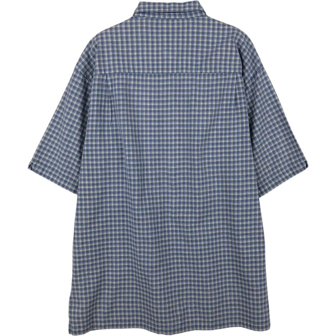 90s-00'S Columbia Short Sleeve Cotton Check Shirt Box Shirt Men's L Size Vintage cotton blue type Vintage Second Hand