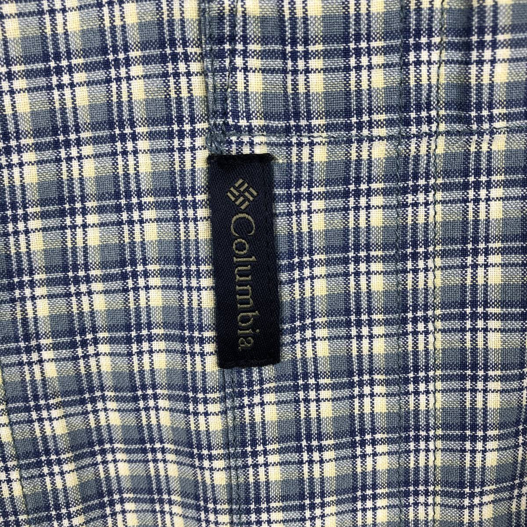 90s-00'S Columbia Short Sleeve Cotton Check Shirt Box Shirt Men's L Size Vintage cotton blue type Vintage Second Hand