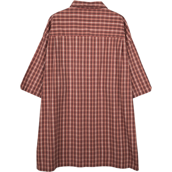 2000'S Columbia Short Sleeve Cotton Check Box Shirt, Men's XL cotton orange type Vintage Second Hand