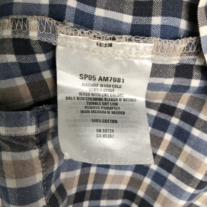 00'S Columbia Short Sleeve Cotton Check Shirt Men's Size L cotton gray type Vintage Second Hand