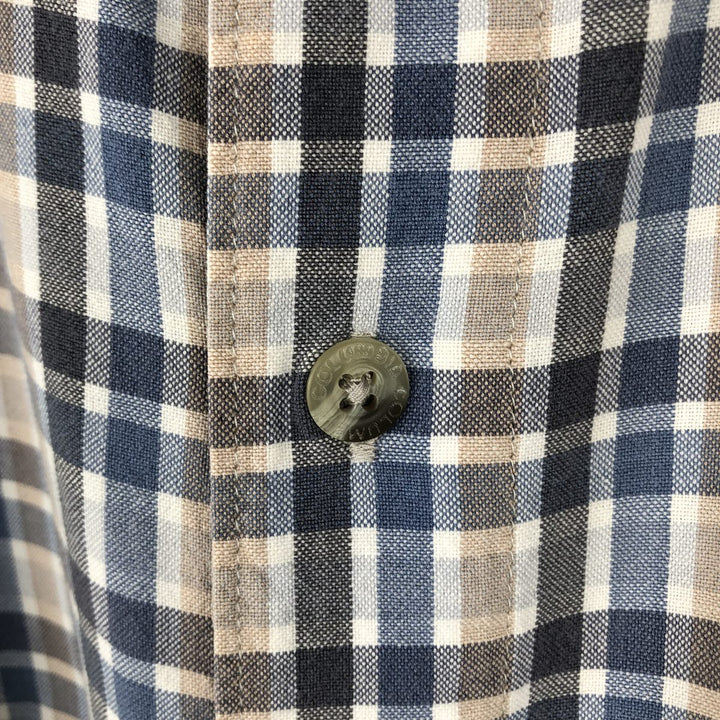 00'S Columbia Short Sleeve Cotton Check Shirt Men's Size L cotton gray type Vintage Second Hand