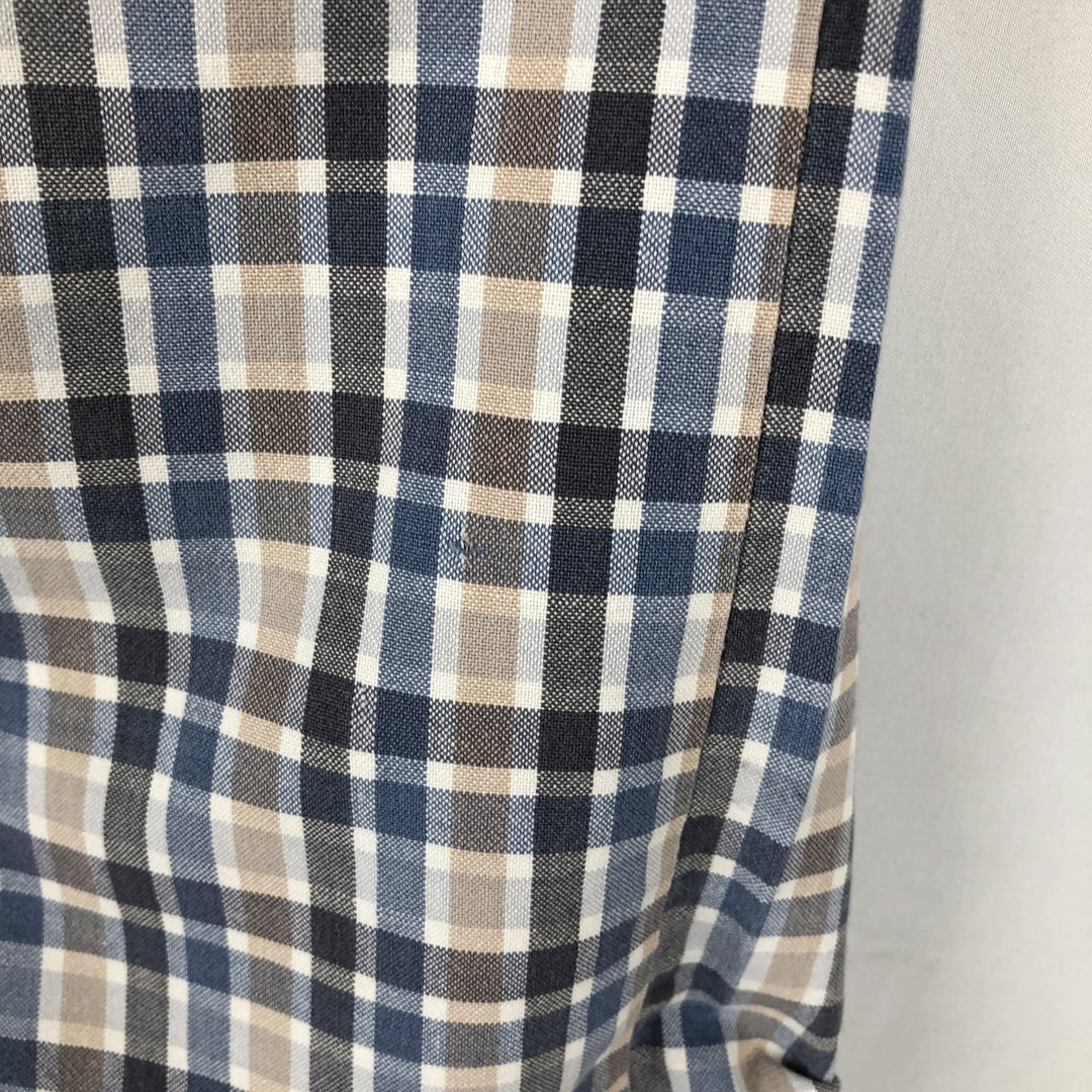 00'S Columbia Short Sleeve Cotton Check Shirt Men's Size L cotton gray type Vintage Second Hand