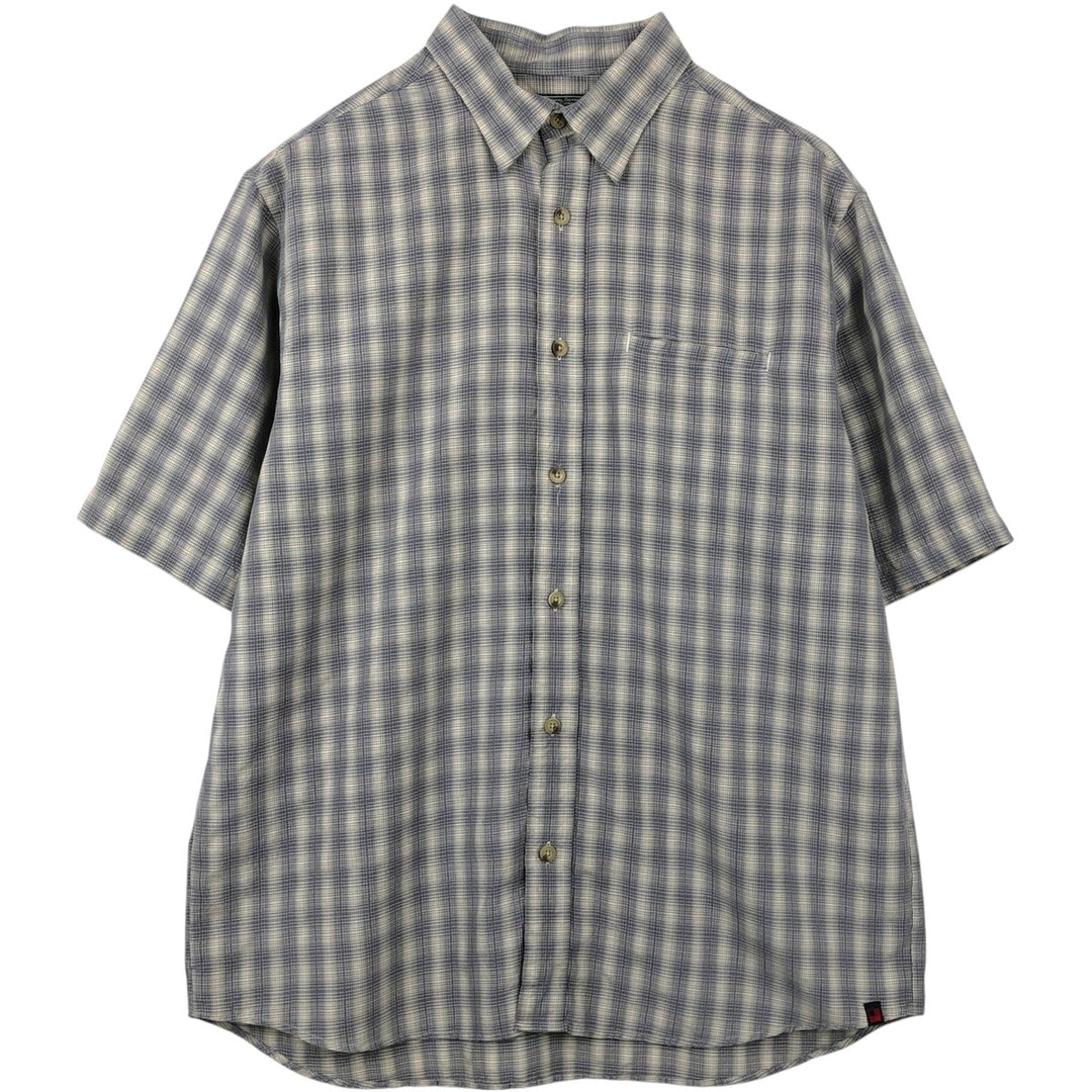 Woolrich short-sleeved button-down check shirt, men's size L (approx.) Modal gray type Vintage Second Hand